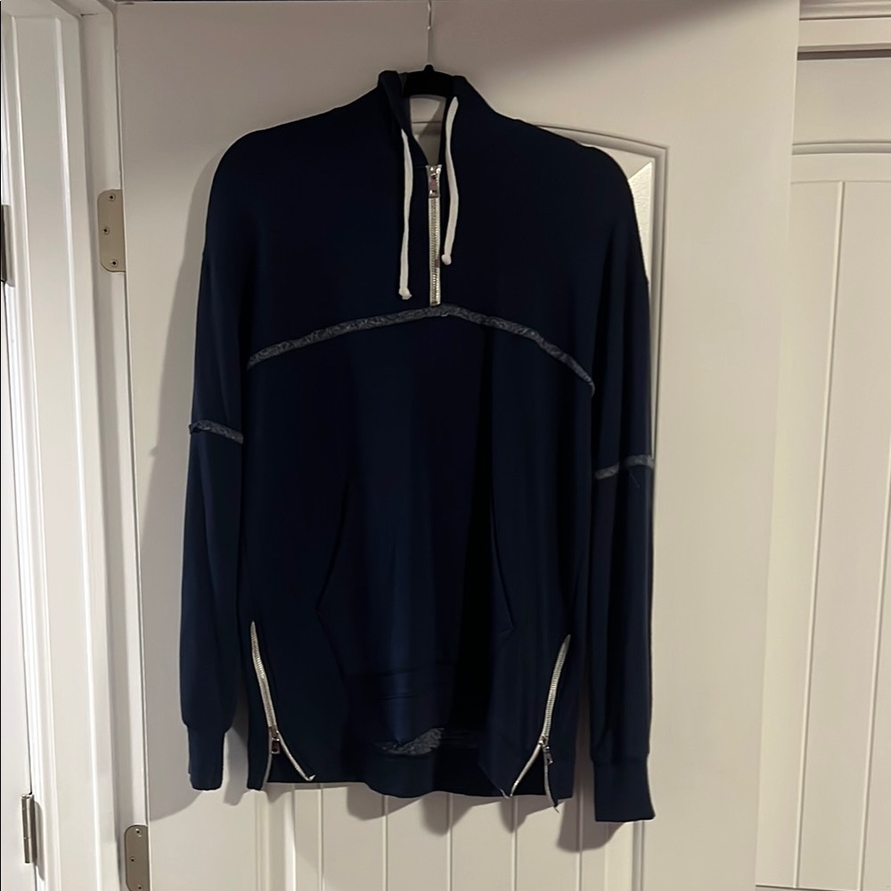 Fifteen Twenty Blue Zip Up Sweater with Smooth Knit